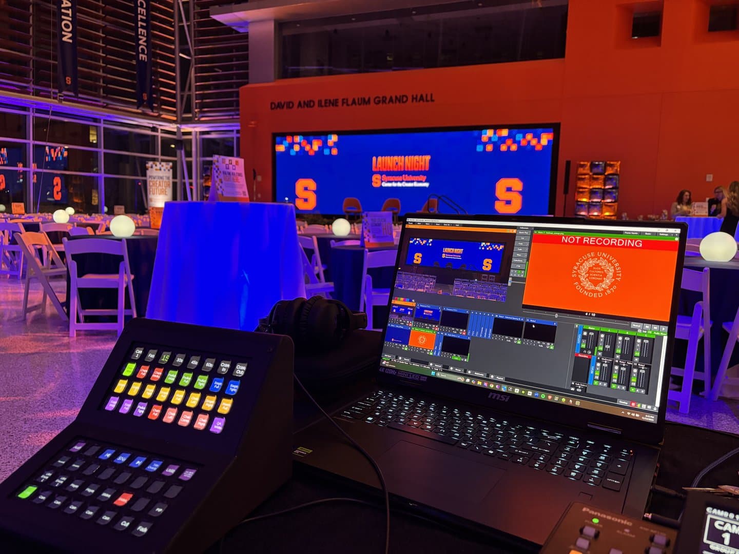 Media Playback & Show Control support in Syracuse and Central New York — Slides and media integrated into the program feed.